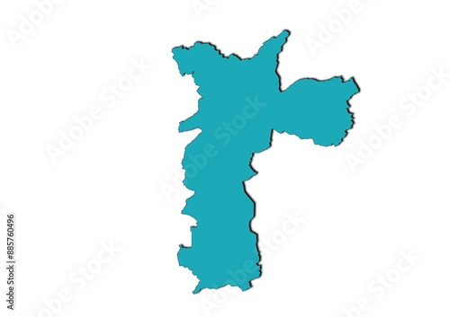 Obraz na płótnie Mapa do municipio de São Paulo, estado de São Paulo, Brasil w salonie