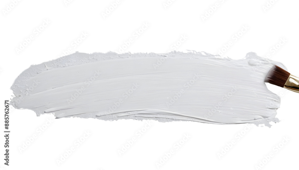 Obraz premium White brush stroke paint on a transparent background. White ink brushstroke. 3d rendering illustration