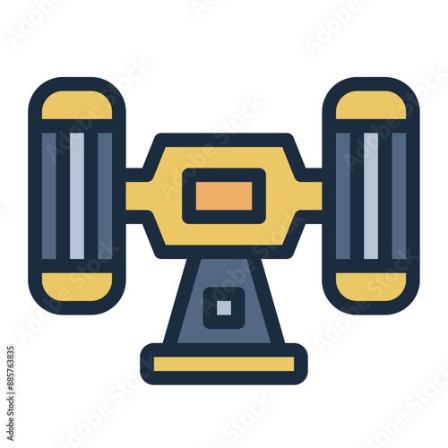 Bench grinder icon suitable for workshop and metalwork illustrations.