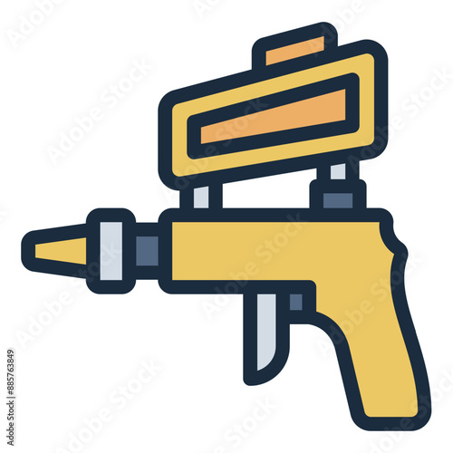 Sand blaster gun icon suitable for cleaning and surface preparation illustrations.