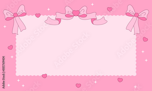 Abstract pink background vector illustration. Abstract pink background with bow. Decoration banner themed Lol surprise doll girlish style. Invitation card template