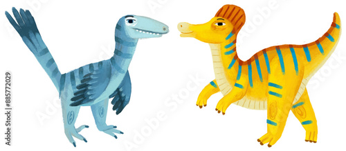 cartoon happy and funny colorful prehistoric dinosaur dino cerythosaurus isolated illustration for children photo