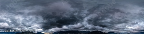 Dramatic Stormy Cloudscape over Canadian Nature Landscape.