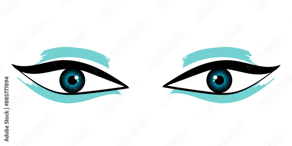 Eyes iris in green blue color Eyes iris in green blue color