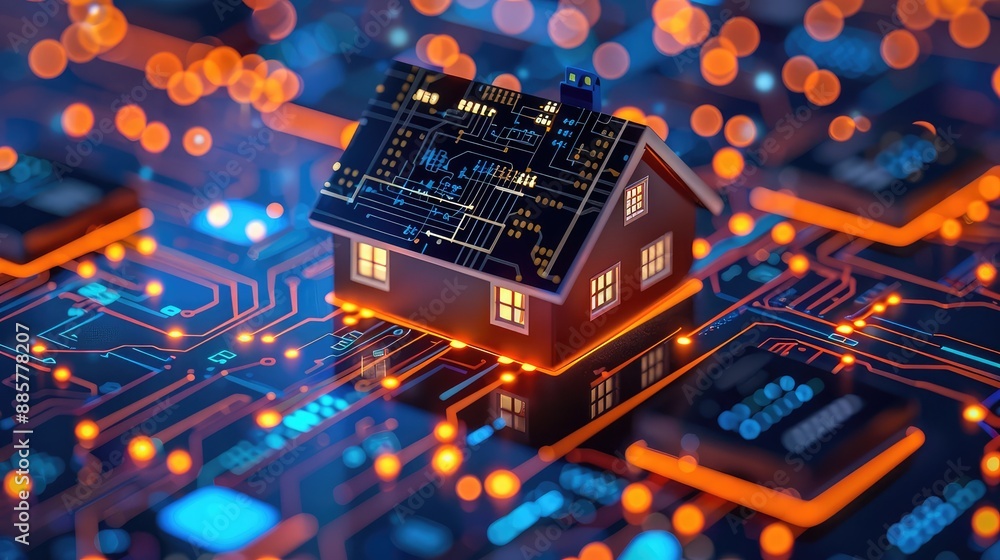 Obraz premium Enhancing Home Security with Automated Alarms and Cloud-Based Technology