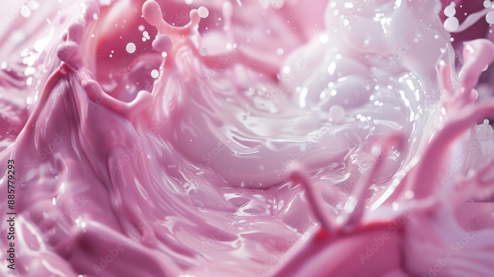Abstract Pink and White Milk Splash Abstract Pink and White Milk Splash