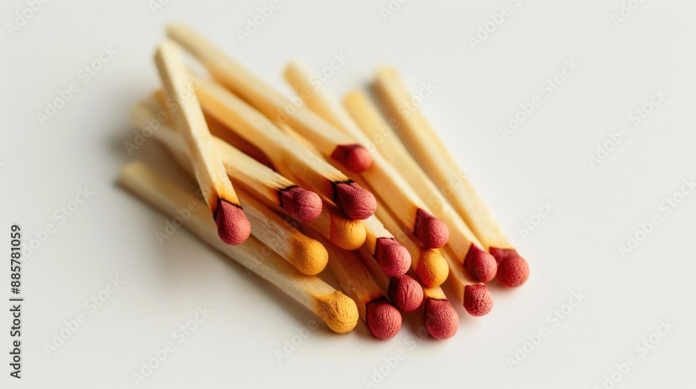 A collection of matches stacked on top of each other, waiting to be used A collection of matches stacked on top of each other, waiting to be used