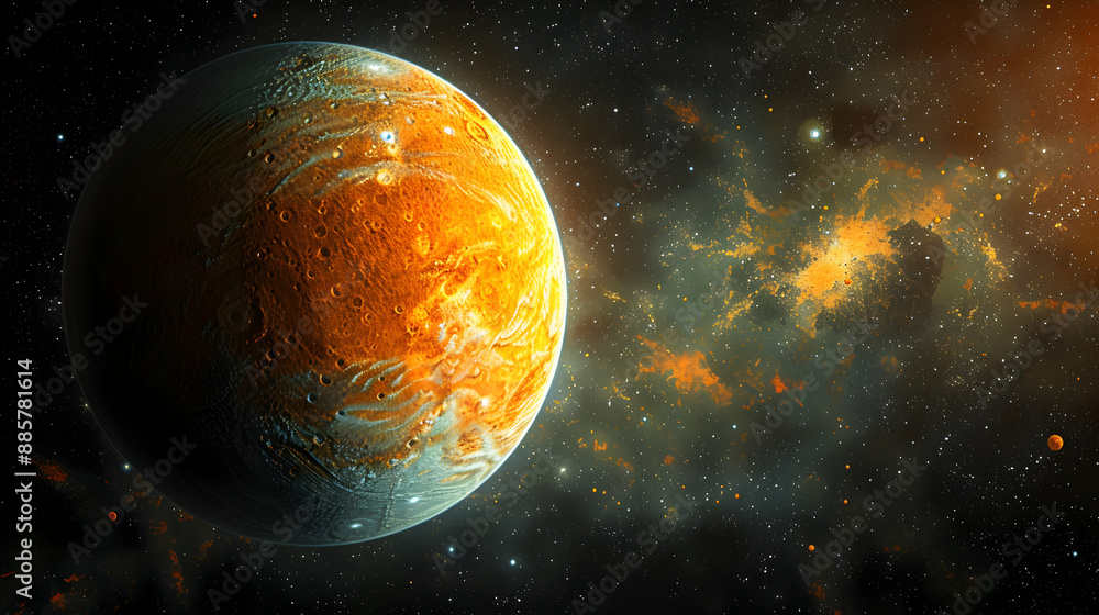A solar planet shown in a detailed vector graphic for scientific education A solar planet shown in a detailed vector graphic for scientific education