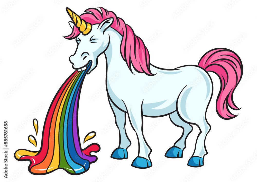 unicorn puke vomit rainbow pop art retro PNG illustration. Comic book style imitation. unicorn puke vomit rainbow pop art retro PNG illustration. Comic book style imitation.