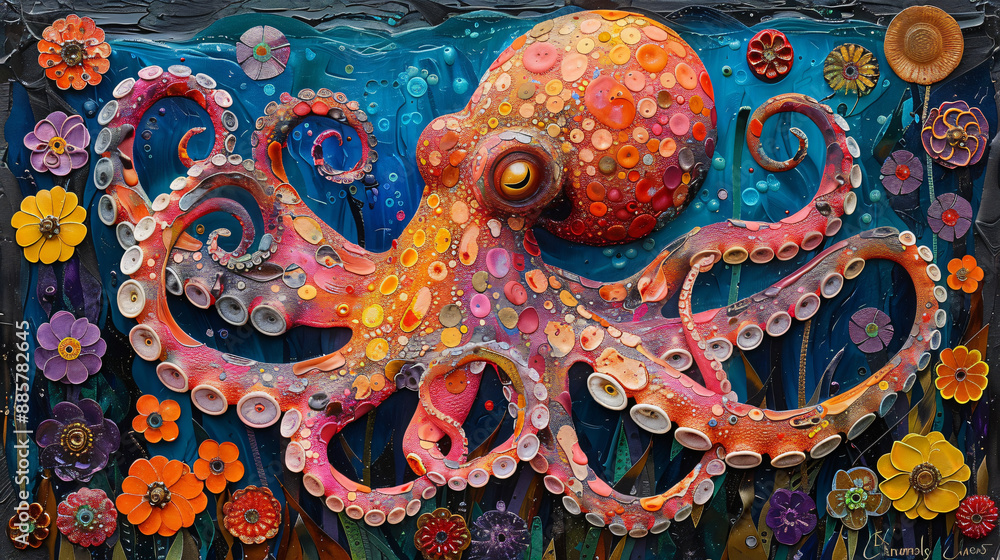 Fototapeta premium Colourful Octopus 
