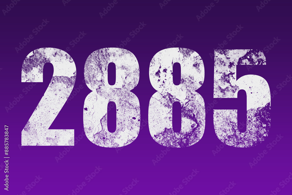 flat white grunge number of 2885 on purple background. flat white grunge number of 2885 on purple background.
