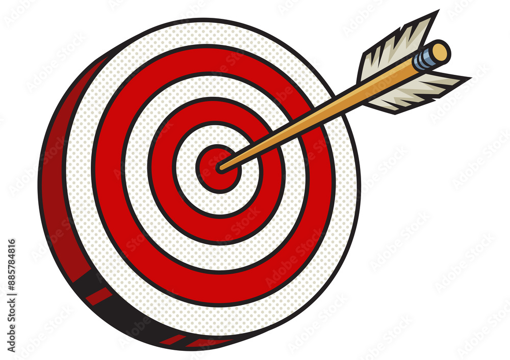 arrow hit the target pop art retro PNG illustration. Comic book style imitation. arrow hit the target pop art retro PNG illustration. Comic book style imitation.