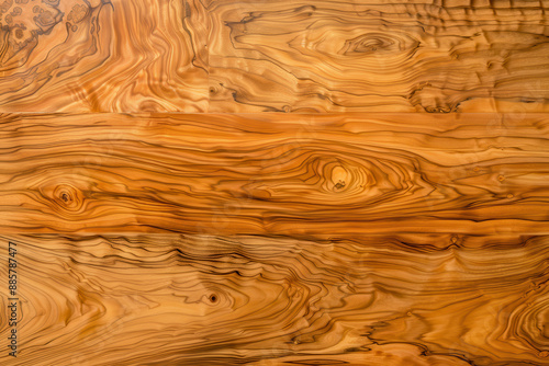 Olivewood's texture is distinguished by its stunning contrast of swirling, golden-brown tones interspersed with dark, wavy lines, creating a visually striking and elegant appearance