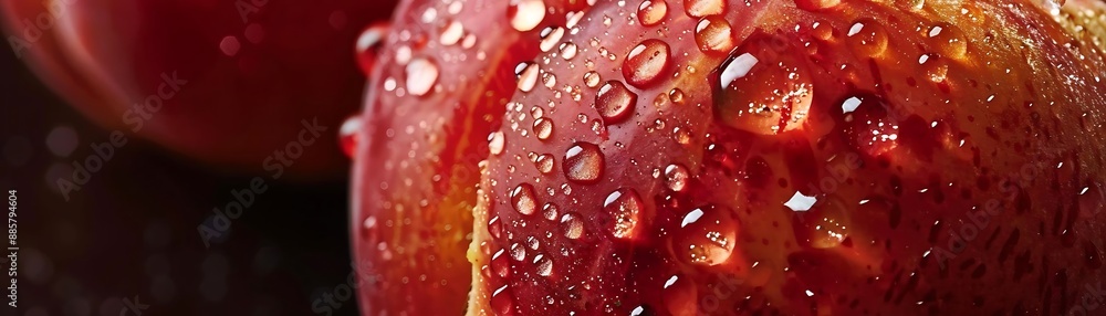 Closeup Photo of Water Droplets on a Red Fruit Closeup Photo of Water Droplets on a Red Fruit