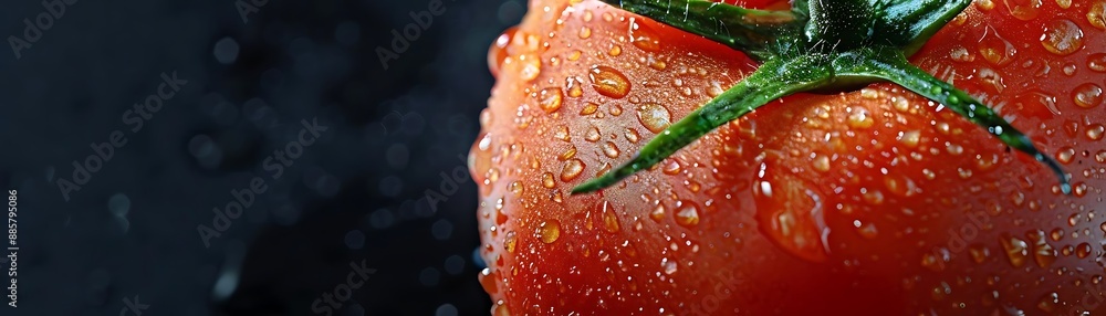 Close Up of a Red Tomato with Water Drops - Realistic Image Close Up of a Red Tomato with Water Drops - Realistic Image
