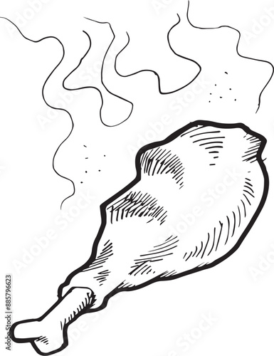 chicken thighs hand drawn vector illustration