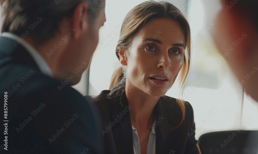 Close-Up of Business Meeting Discussion in a Meeting Room Close-Up of Business Meeting Discussion in a Meeting Room