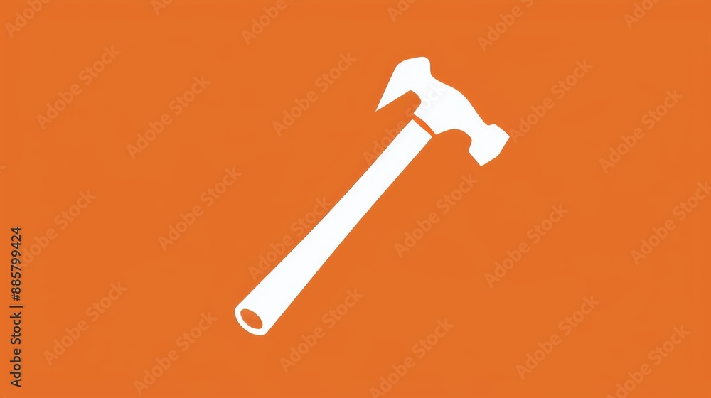 Illustration of a Hammer on an Orange Background Illustration of a Hammer on an Orange Background