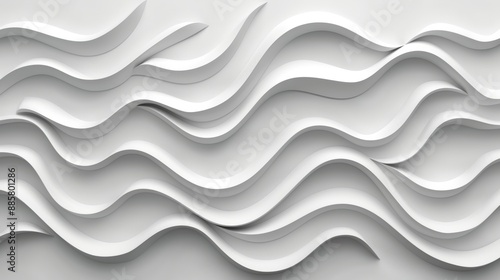 Abstract Background With White Wavy Pattern, Futuristic Modern Minimalistic Design, 3D Rendering