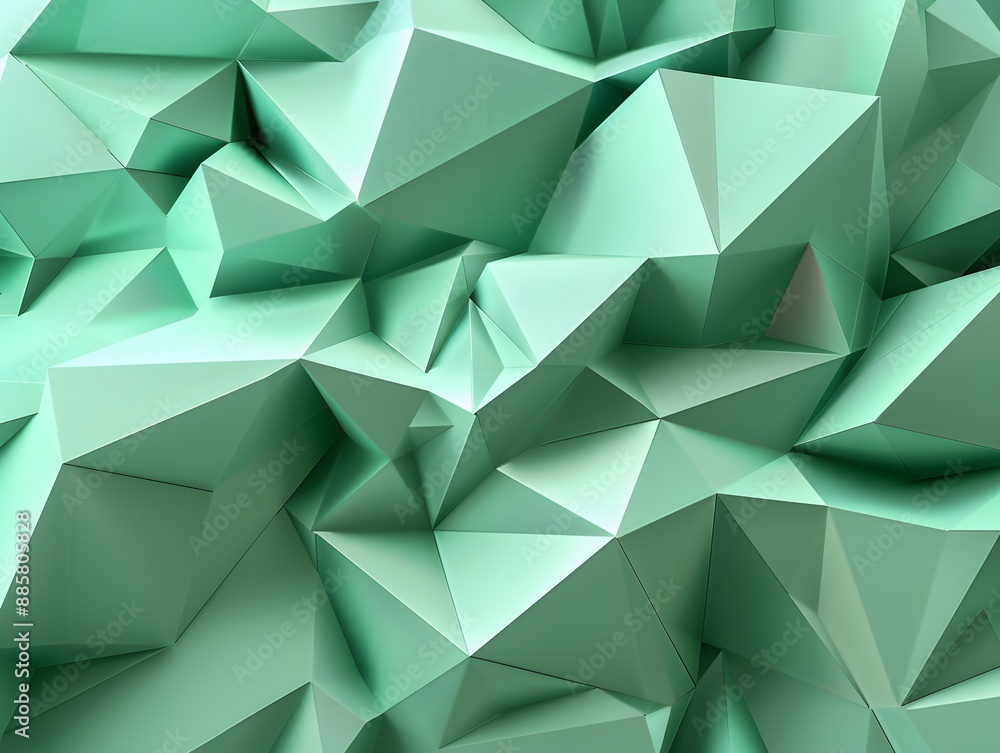 Abstract Green Polygonal 3D Background Abstract Green Polygonal 3D Background