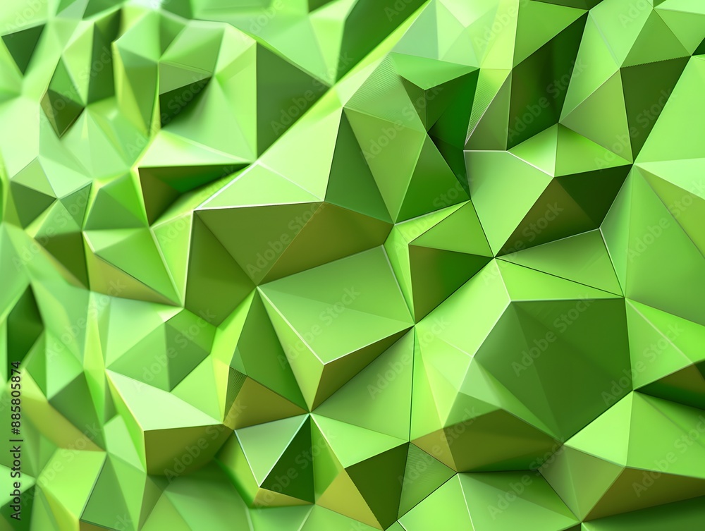 Abstract Green Polygonal 3D Background