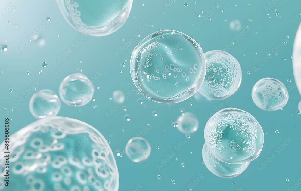 3D Render of Cell Shaded Bubbles Floating 3D Render of Cell Shaded Bubbles Floating