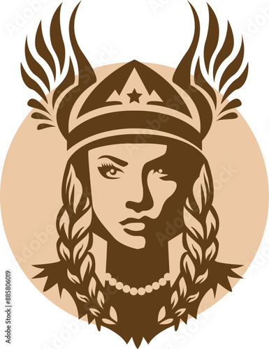 Valkyrie icon for an elegant and aesthetic company logo