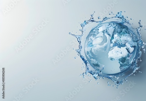 3D Earth Water Splash Concept Design