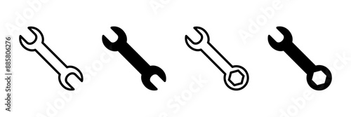 wrench icon vector isolated on white background. Wrench vector icon. Spanner symbol