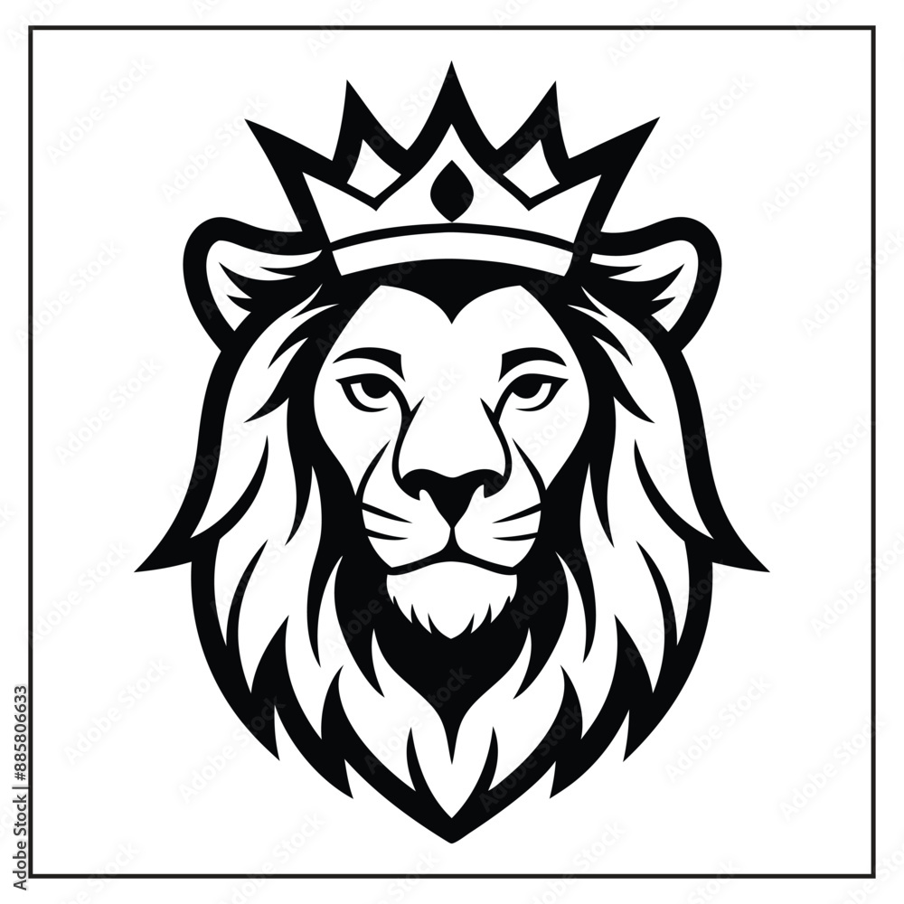 Obraz premium Royal Lion Crown Vector Illustration