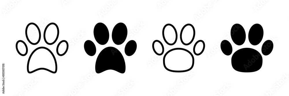 Paw icon vector isolated on white background. Paw Print icon Paw icon vector isolated on white background. Paw Print icon