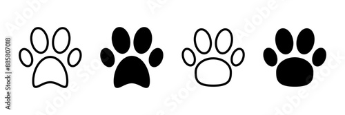 Paw icon vector isolated on white background. Paw Print icon