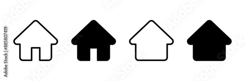 Home icon vector isolated on white background. House vector icon. Address