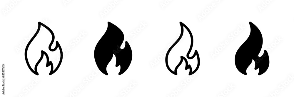 Fire icon vector isolated on white background. Fire flame icon template. Fire flames symbol vector Fire icon vector isolated on white background. Fire flame icon template. Fire flames symbol vector