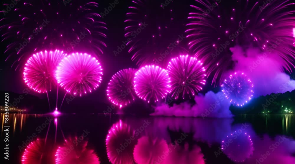 A spectacular fireworks display in the night sky, with bursts of color lighting up the darkness A spectacular fireworks display in the night sky, with bursts of color lighting up the darkness