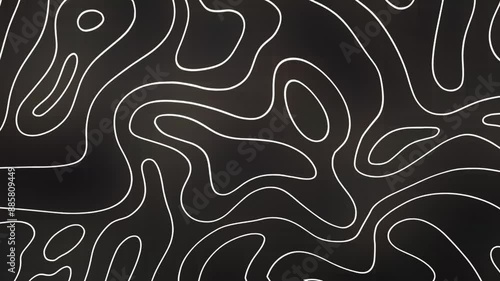 contours Geographic mountain topography vector illustration, Topographic pattern texture, Map on land vector terrain. Elevation graphic contour height lines, Topographic map, 4k animation background