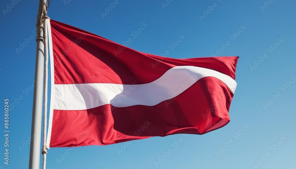 red flag waving on wind red flag waving on wind