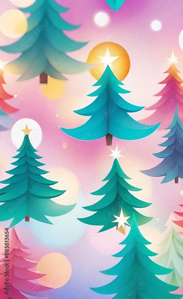 landscape with christmas tree landscape with christmas tree