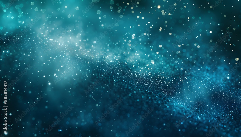 Obraz premium Abstract Blue Green Glitter Dust Background