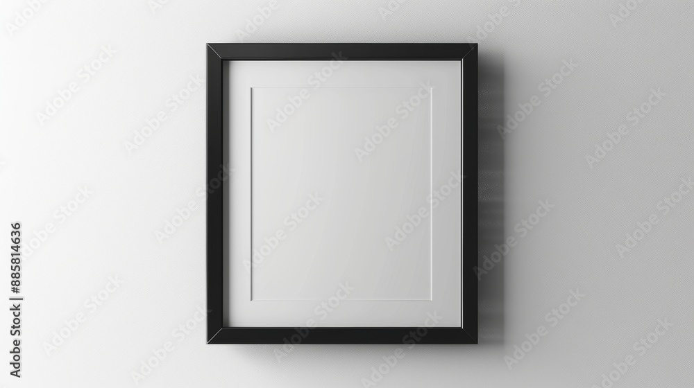 Sleek Minimalist Black Frame on White Wall Modern Design Concept Stock Image with Clean Lines and Elegant Shadow Detail Sleek Minimalist Black Frame on White Wall Modern Design Concept Stock Image with Clean Lines and Elegant Shadow Detail