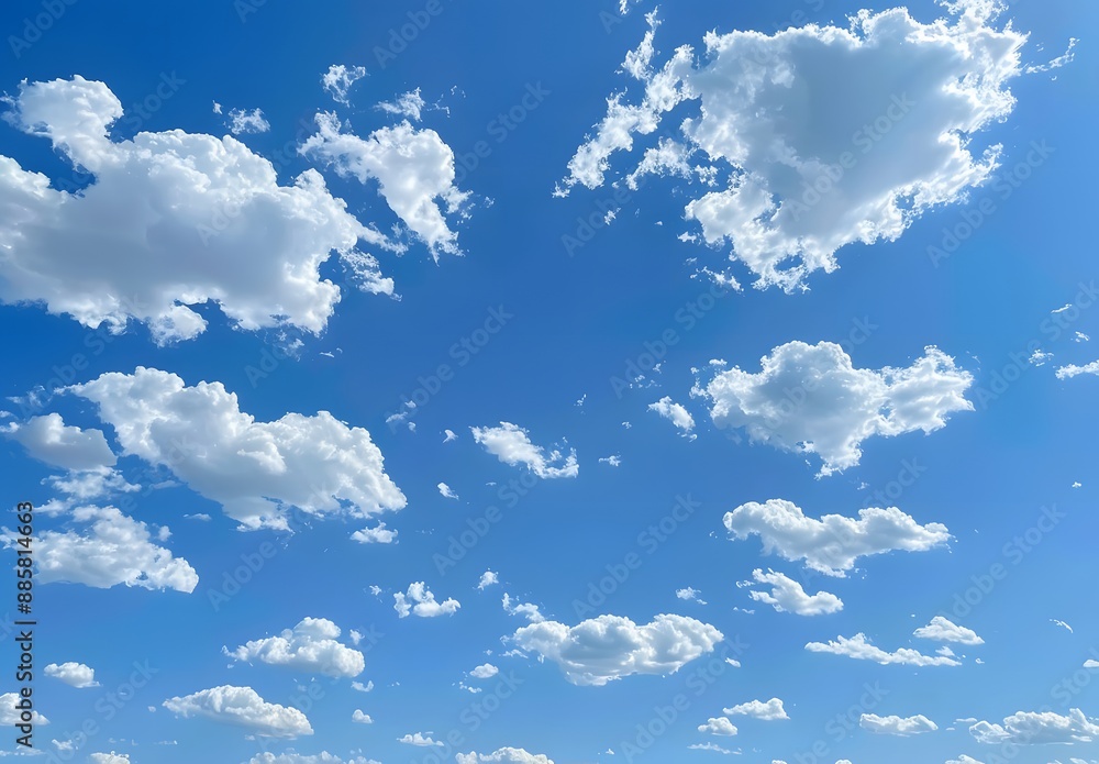 Beautiful Blue Sky with Fluffy White Clouds Beautiful Blue Sky with Fluffy White Clouds