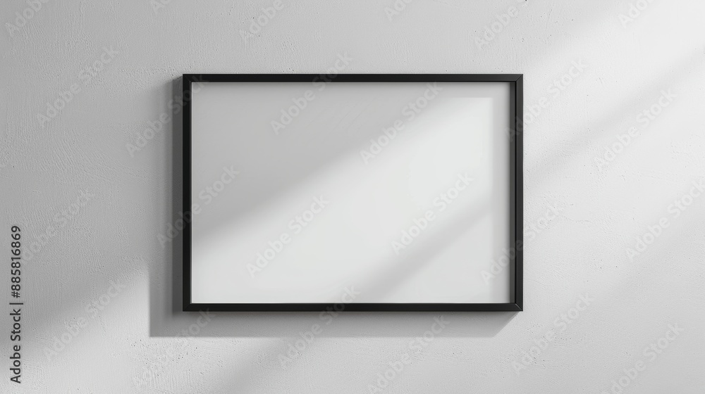 Sleek and Stylish Black Frame on White Wall Modern Design Element for Stock Images Sleek and Stylish Black Frame on White Wall Modern Design Element for Stock Images