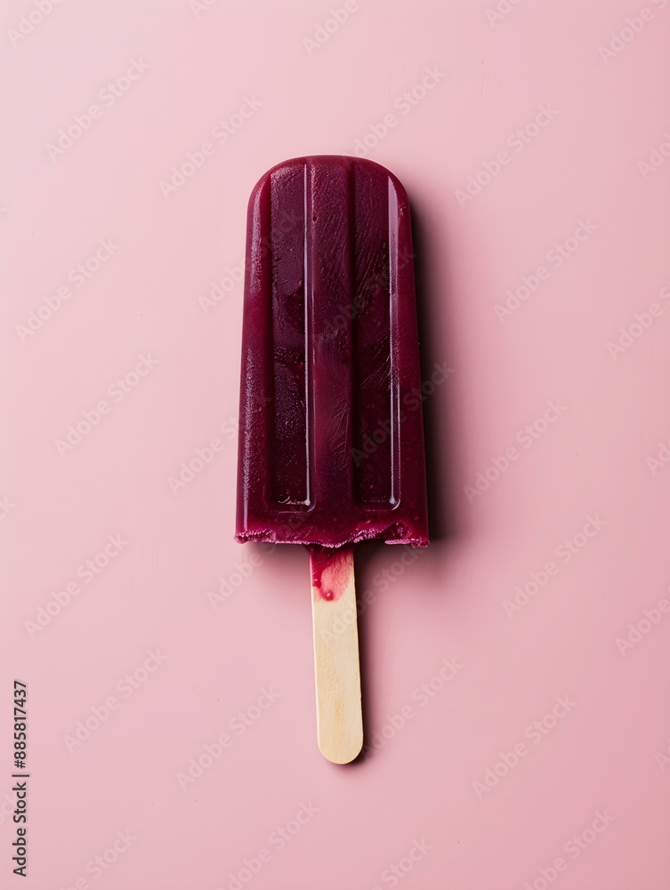 Burgundy Popsicle on a summery pink Background with Copy Space Burgundy Popsicle on a summery pink Background with Copy Space