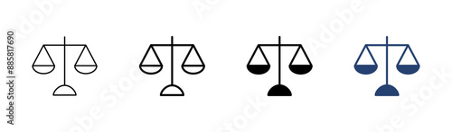 Scales icon set . Law scale icon. Justice sign