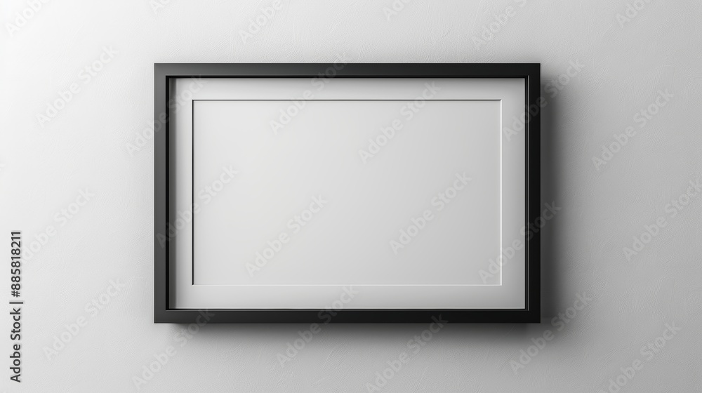Sleek and Minimalist Black Frame on White Wall Contemporary Design Concept Stock Image Sleek and Minimalist Black Frame on White Wall Contemporary Design Concept Stock Image