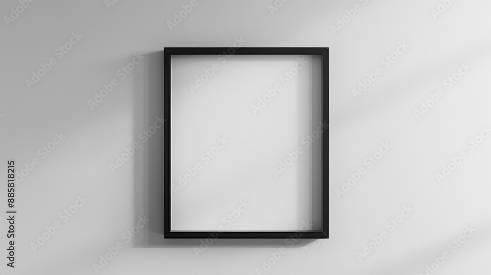 Sleek and Minimalist Black Frame on White Wall Contemporary Design Concept Stock Image Sleek and Minimalist Black Frame on White Wall Contemporary Design Concept Stock Image
