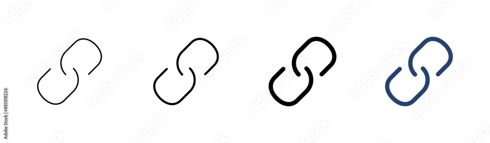 Link icon set. Hyperlink chain symbol. Link icon set. Hyperlink chain symbol.