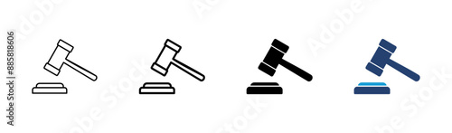 Gavel icon set. judge gavel icon vector. law icon vector. auction hammer