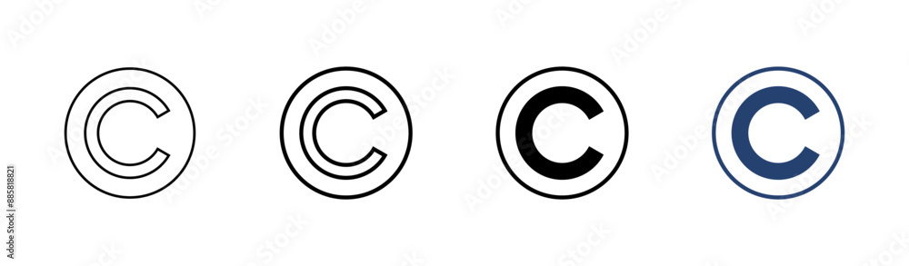 Copyright icon set. copyright symbols Copyright icon set. copyright symbols