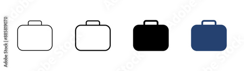 Briefcase icon set. suitcase icon. luggage symbol.